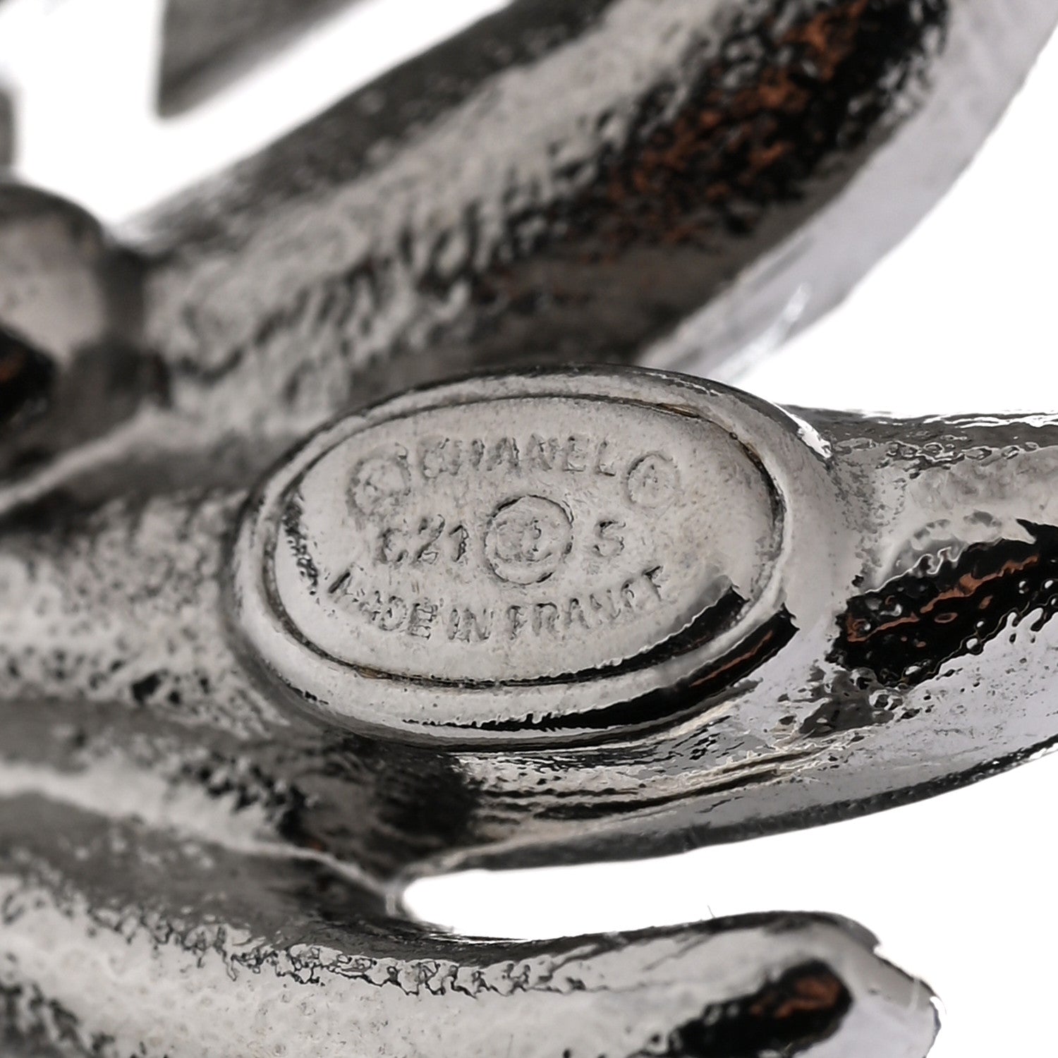 Chanel Crystal Baguette CC Wing Star Earrings Silver 4 of 5