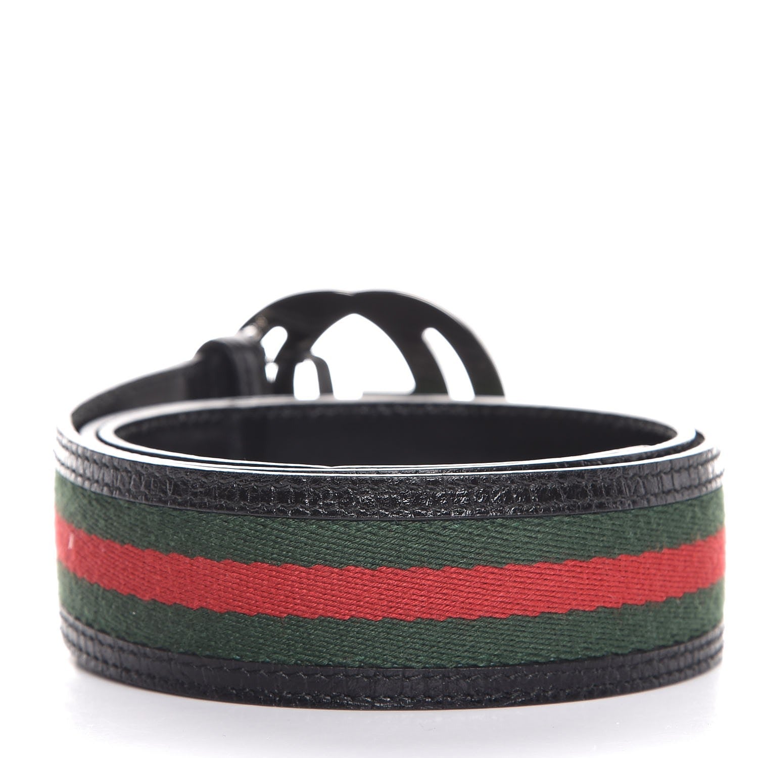 Gucci Calfskin Web Interlocking G Belt 85 34 Black 3 of 7