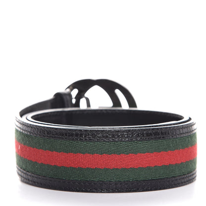 Gucci Calfskin Web Interlocking G Belt 85 34 Black 3 of 7