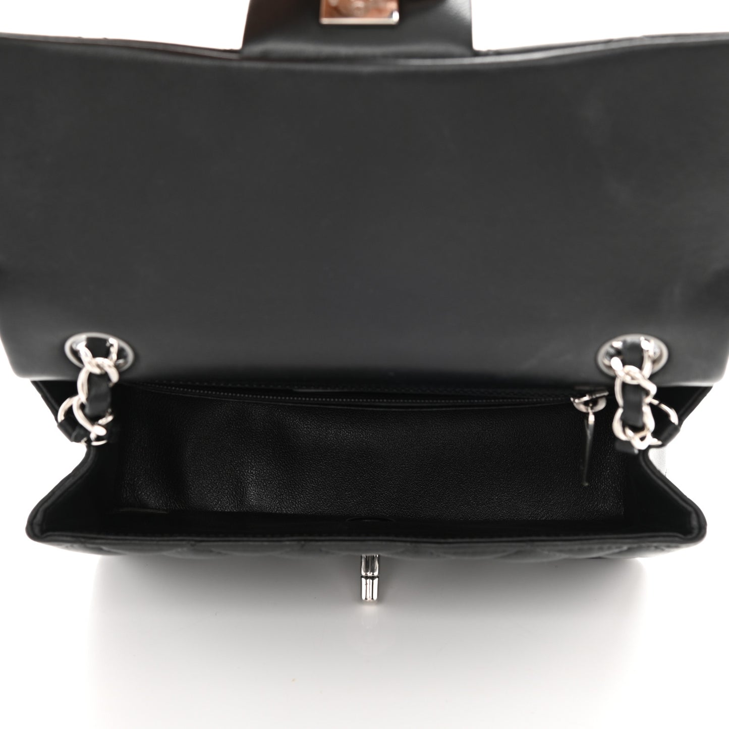 Lambskin Quilted Mini Rectangular Flap Black