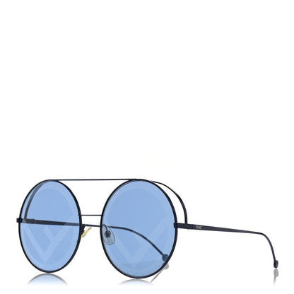 Fendi Metal F is Fendi Printed Run Away Round Frame Sunglasses FF 0285/S Black 1 of 8