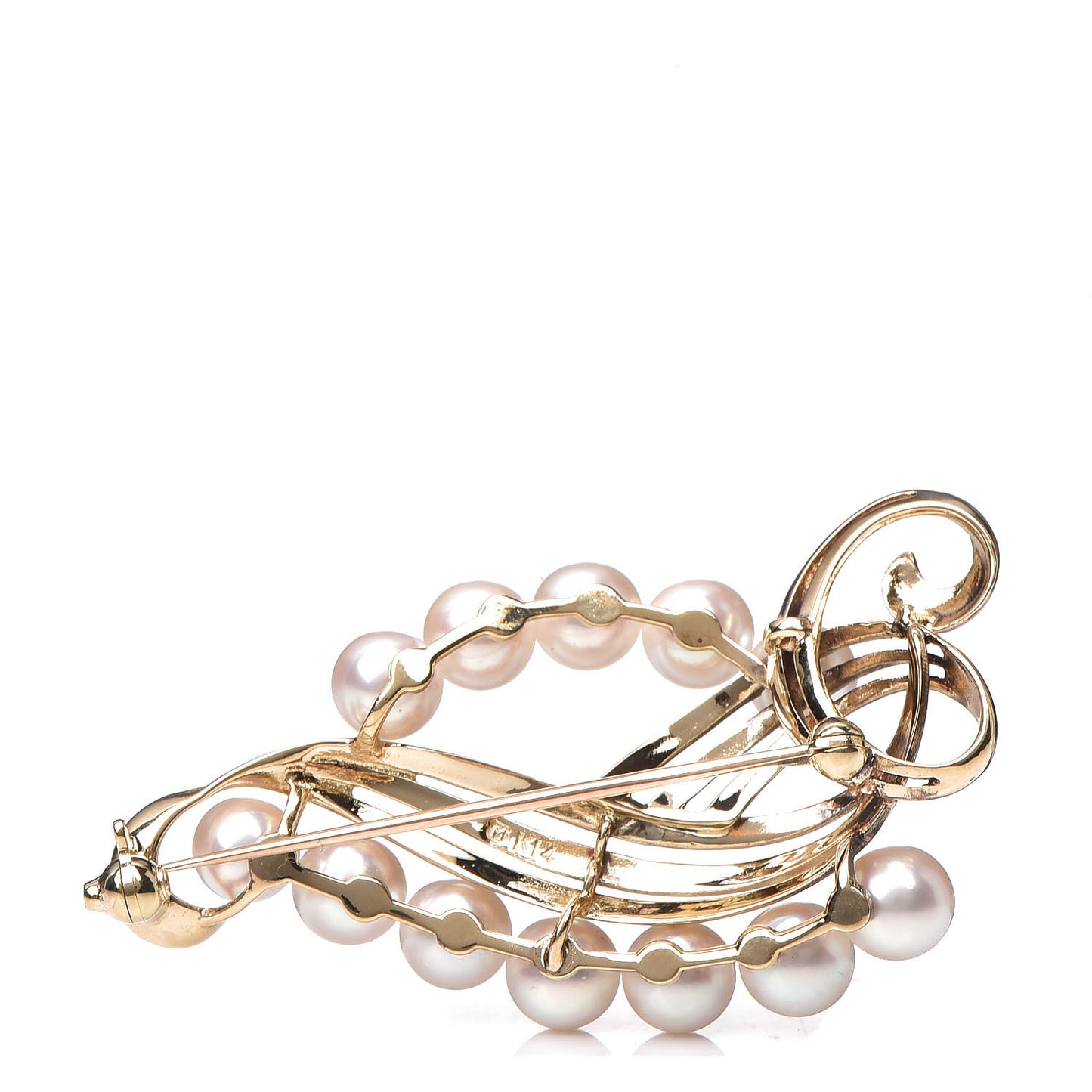 14K Yellow Gold Akoya Pearl Brooch