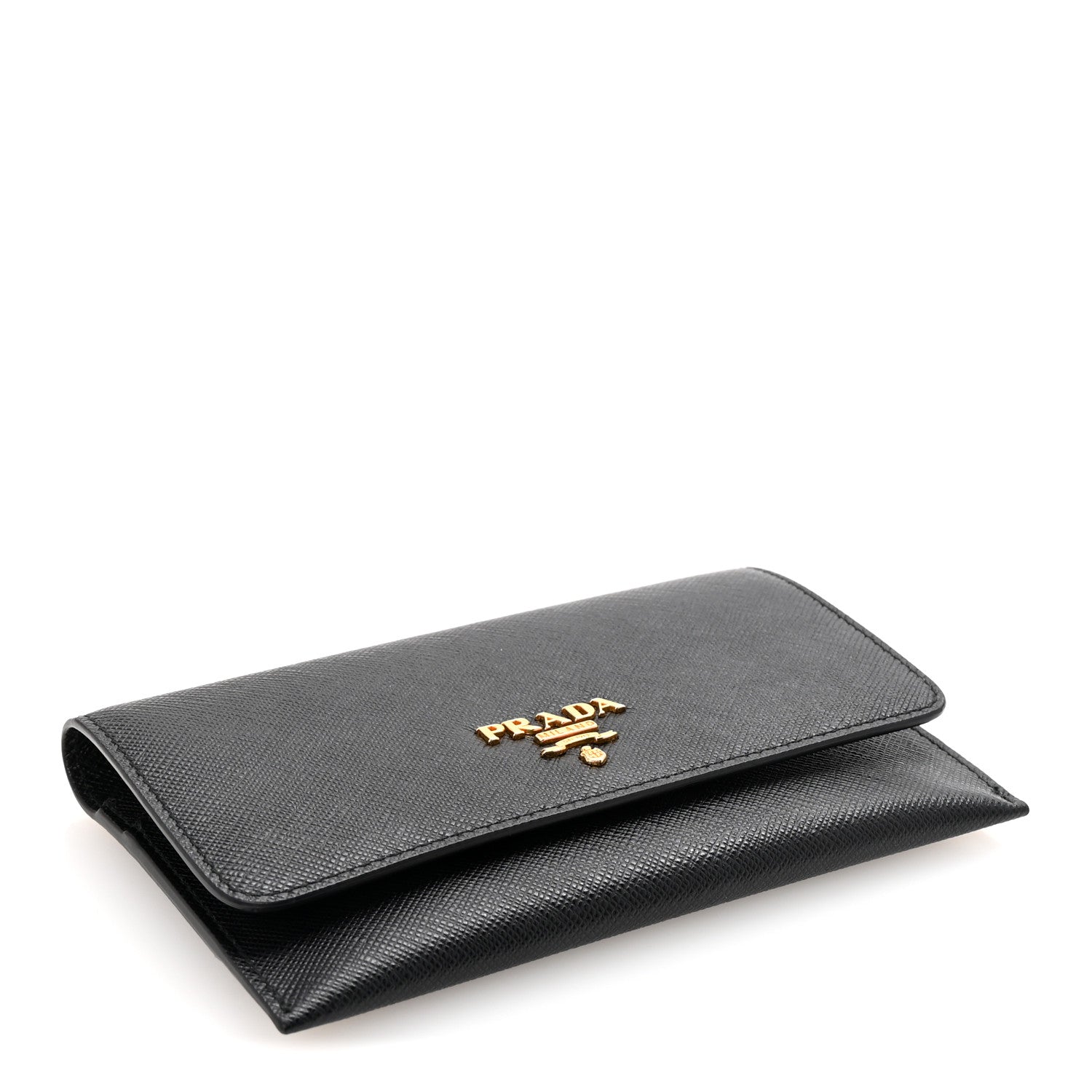 Prada Saffiano Metal Flap Wallet Black 5 of 8
