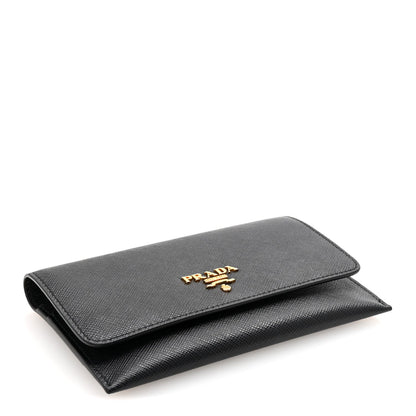 Prada Saffiano Metal Flap Wallet Black 5 of 8