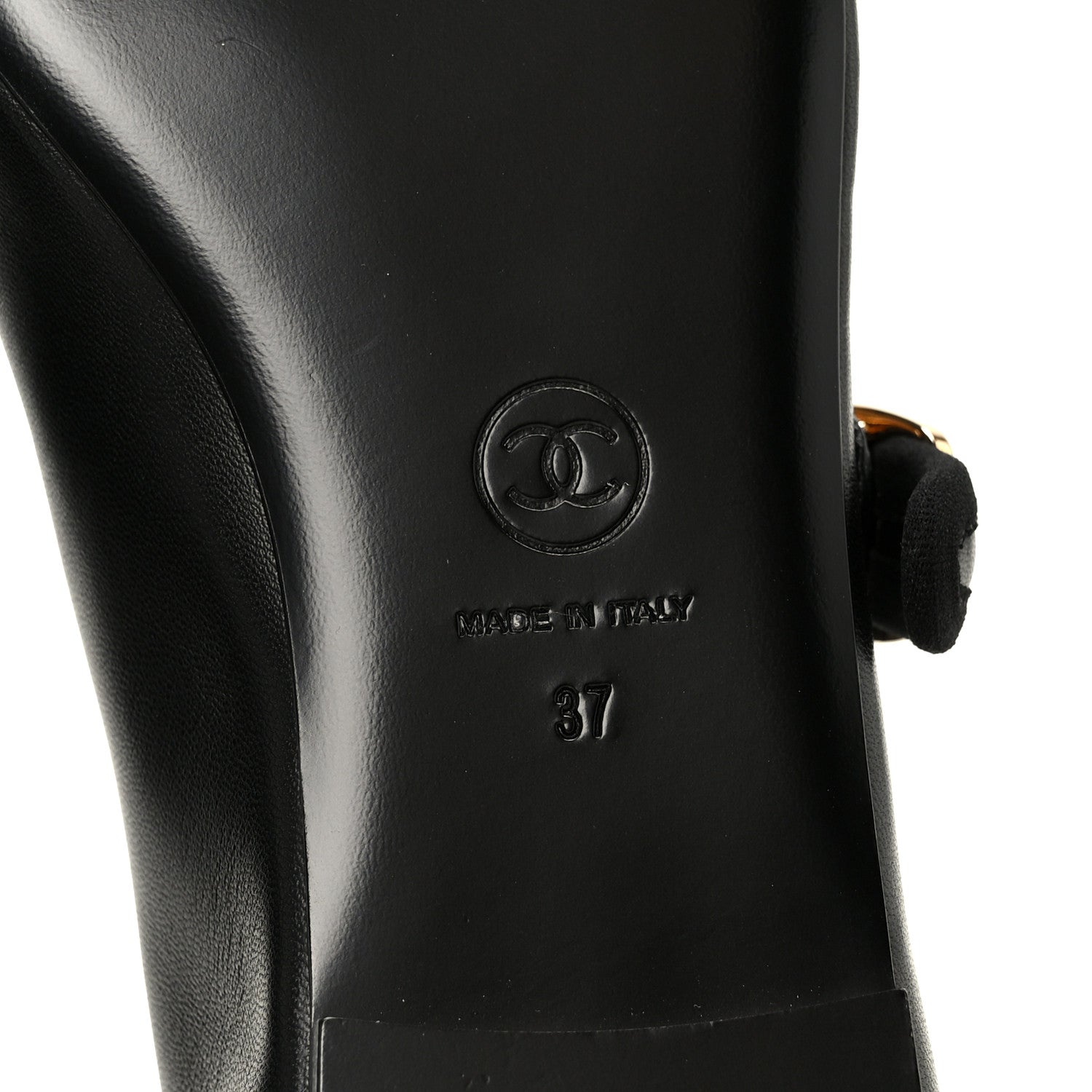 Chanel Lambskin Mary Jane Flats 37 Black 7 of 9