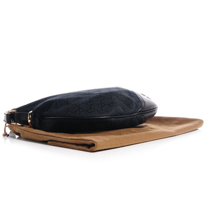 Gucci Monogram Medium New Britt Half Moon Hobo Black 4 of 7