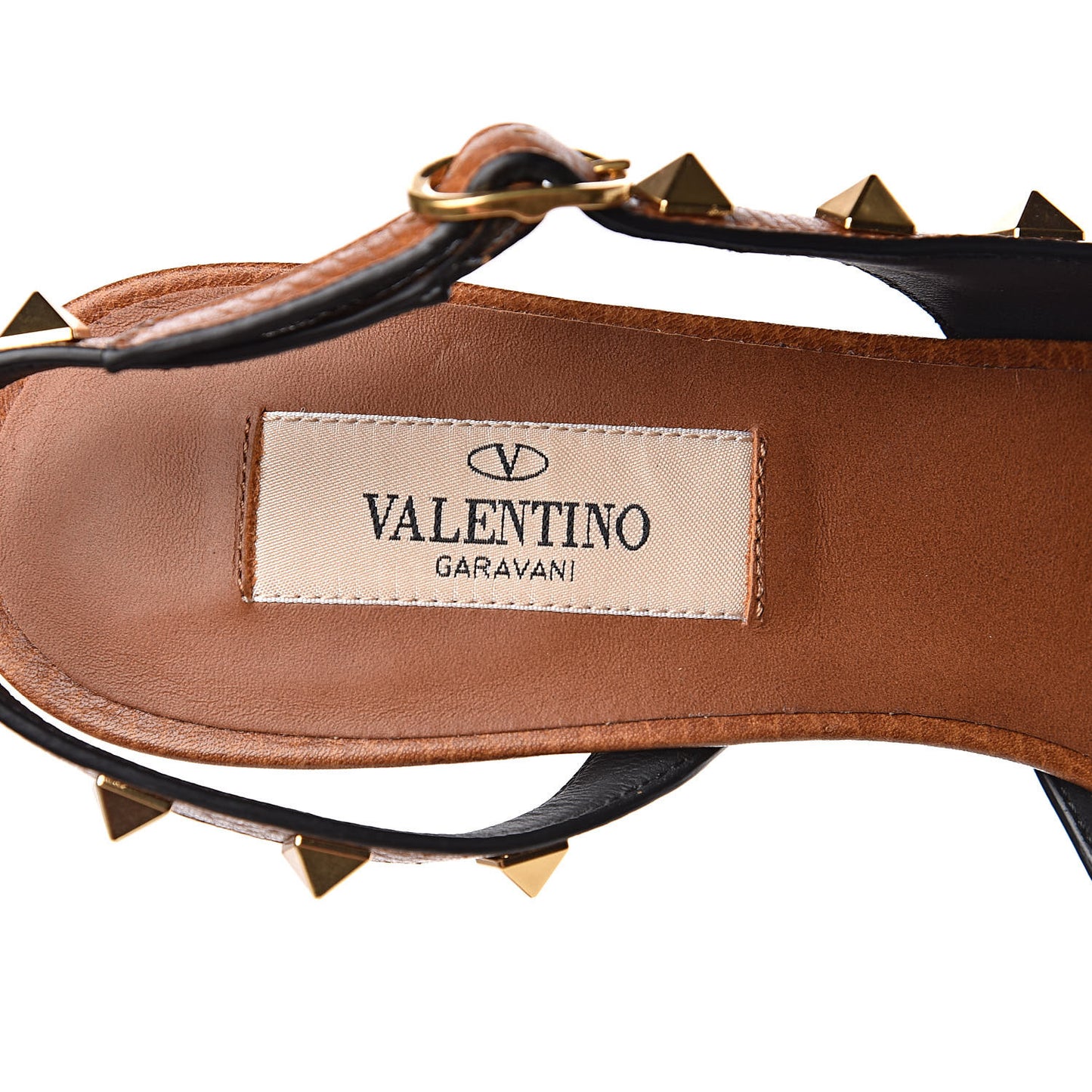 Pebbled Calfskin Rockstud Half D'Orsay Slingback 50mm Pumps 36 Cuoio