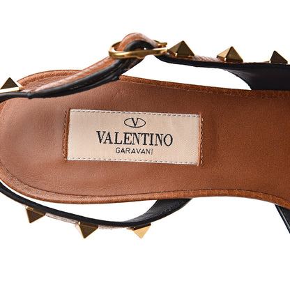 Valentino Garavani Pebbled Calfskin Rockstud Half D'Orsay Slingback 50mm Pumps 36 Cuoio 7 of 9