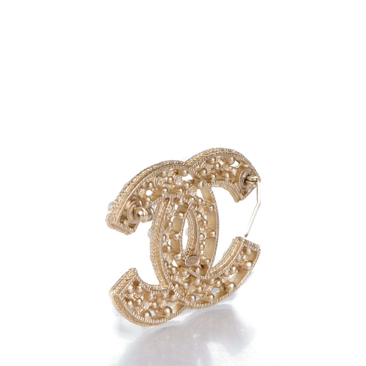 Pearl CC Brooch Gold