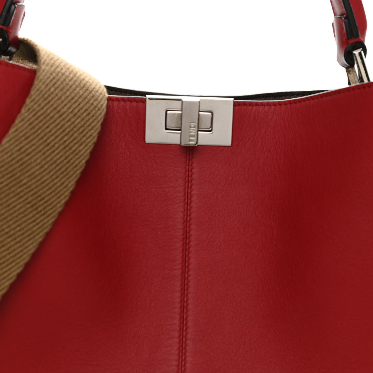 Vitello Seta Glazed Fabric FF 1974 Medium Peekaboo X-Lite Fragola Mogano Panna