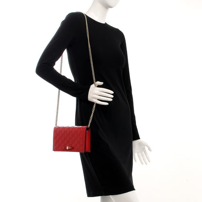Gucci Guccissima Signature Bowy Chain Wallet Hibiscus Red 2 of 7