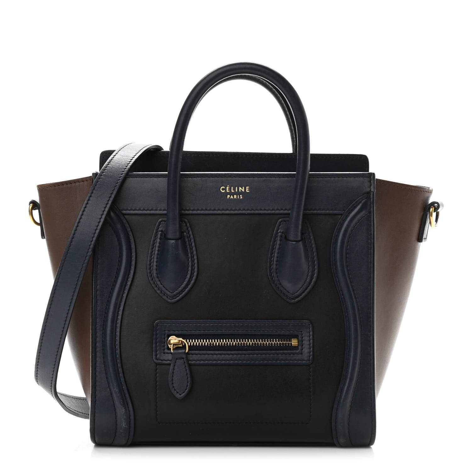 Celine Smooth Drummed Calfskin Nano Tri-Color Luggage Black 1 of 12