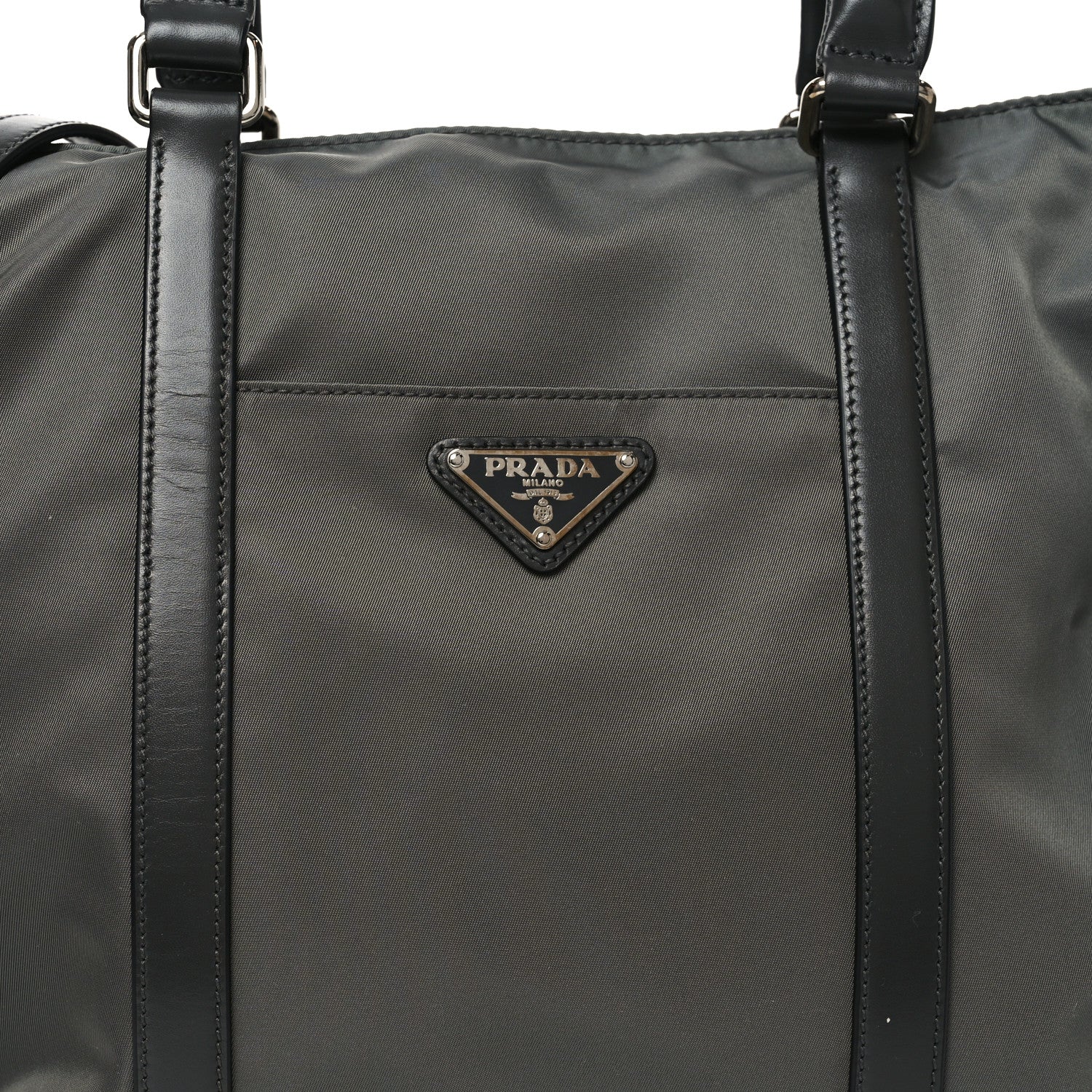 Prada Tessuto Nylon Pocket Tote Grey 7 of 9