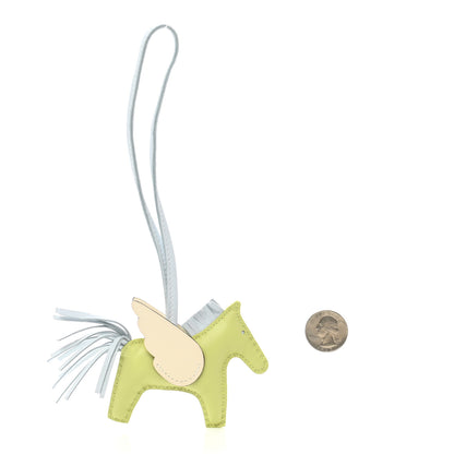 Hermes Milo Lambskin Grigri Rodeo Pegase Horse Bag Charm PM Jaune Bourgeon Bleu Brume Nata 2 of 5