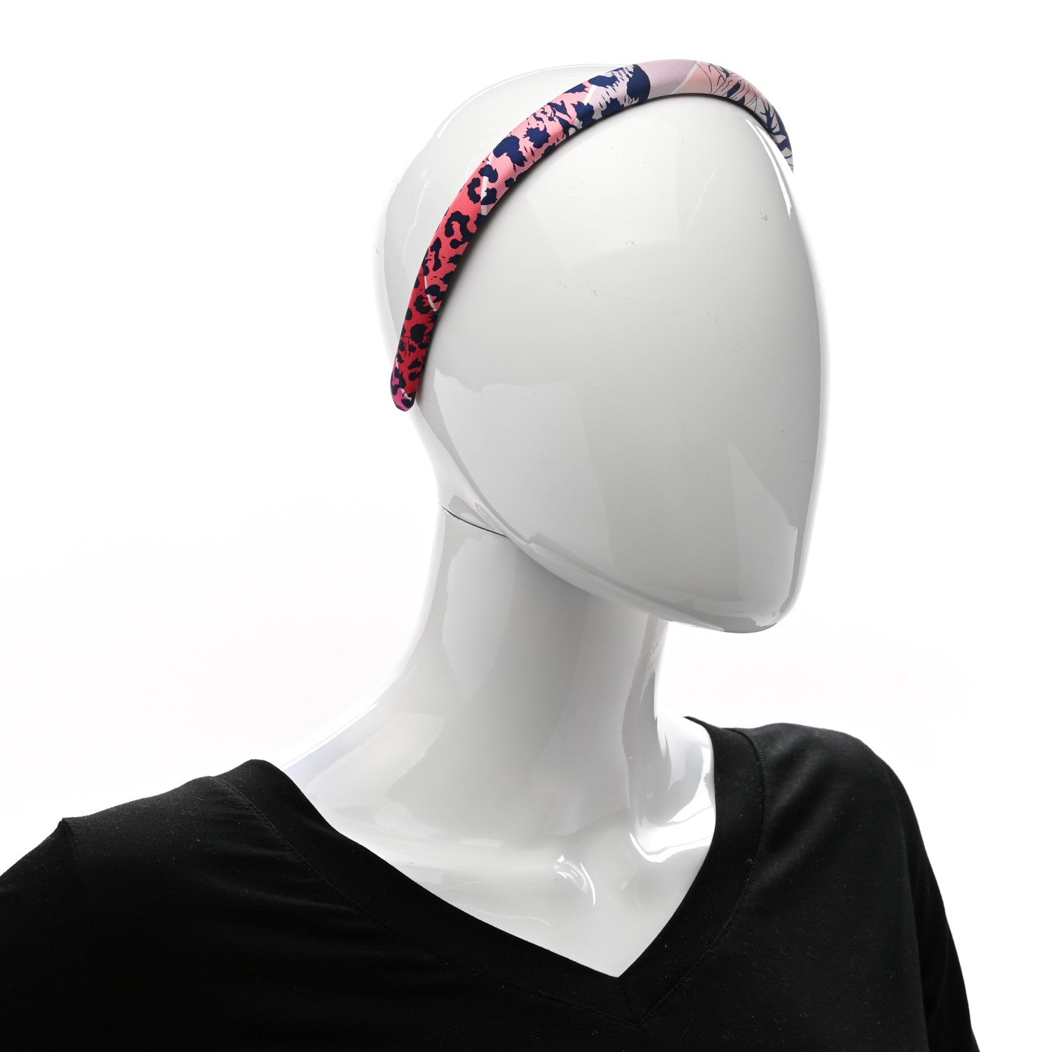 Hermes Silk Twill Jungle Love Rainbow Elsa Headband Rose 2 of 7