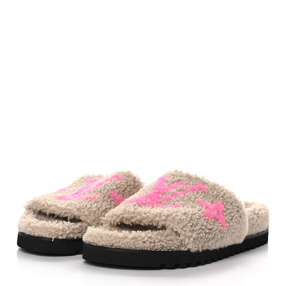 Louis Vuitton Shearling Paseo Flat Comfort Mule 41 Beige 3 of 8