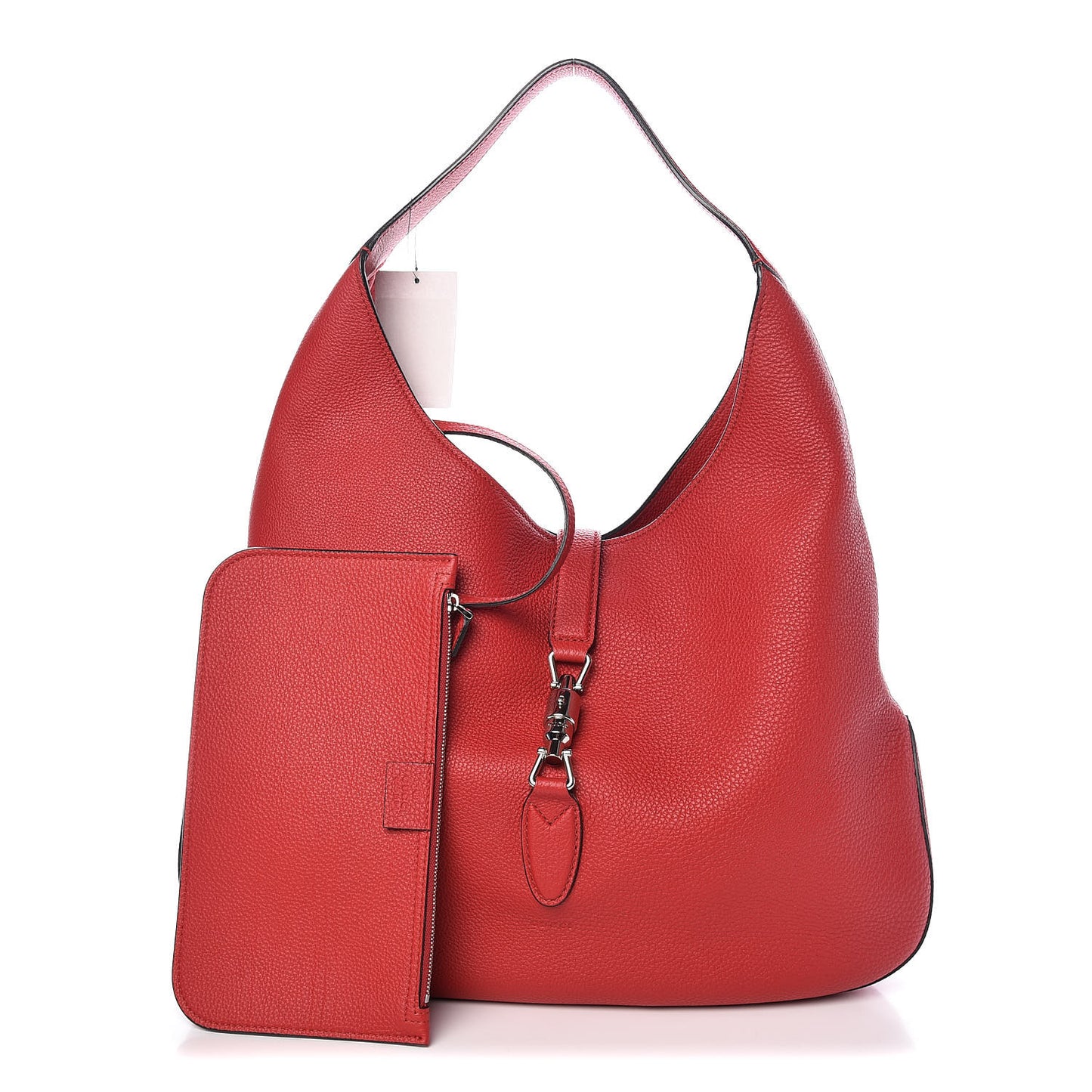 Soft Grained Calfskin Large Jackie Hobo Hibiscus Red
