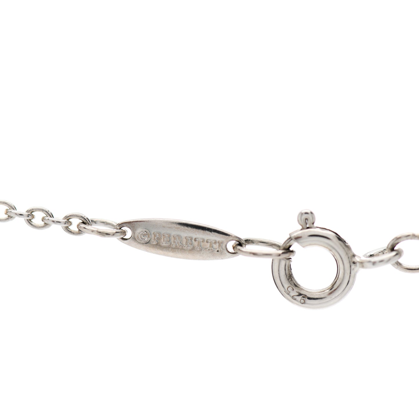 Sterling Silver Diamond 22mm Elsa Peretti Open Heart Pendant Necklace
