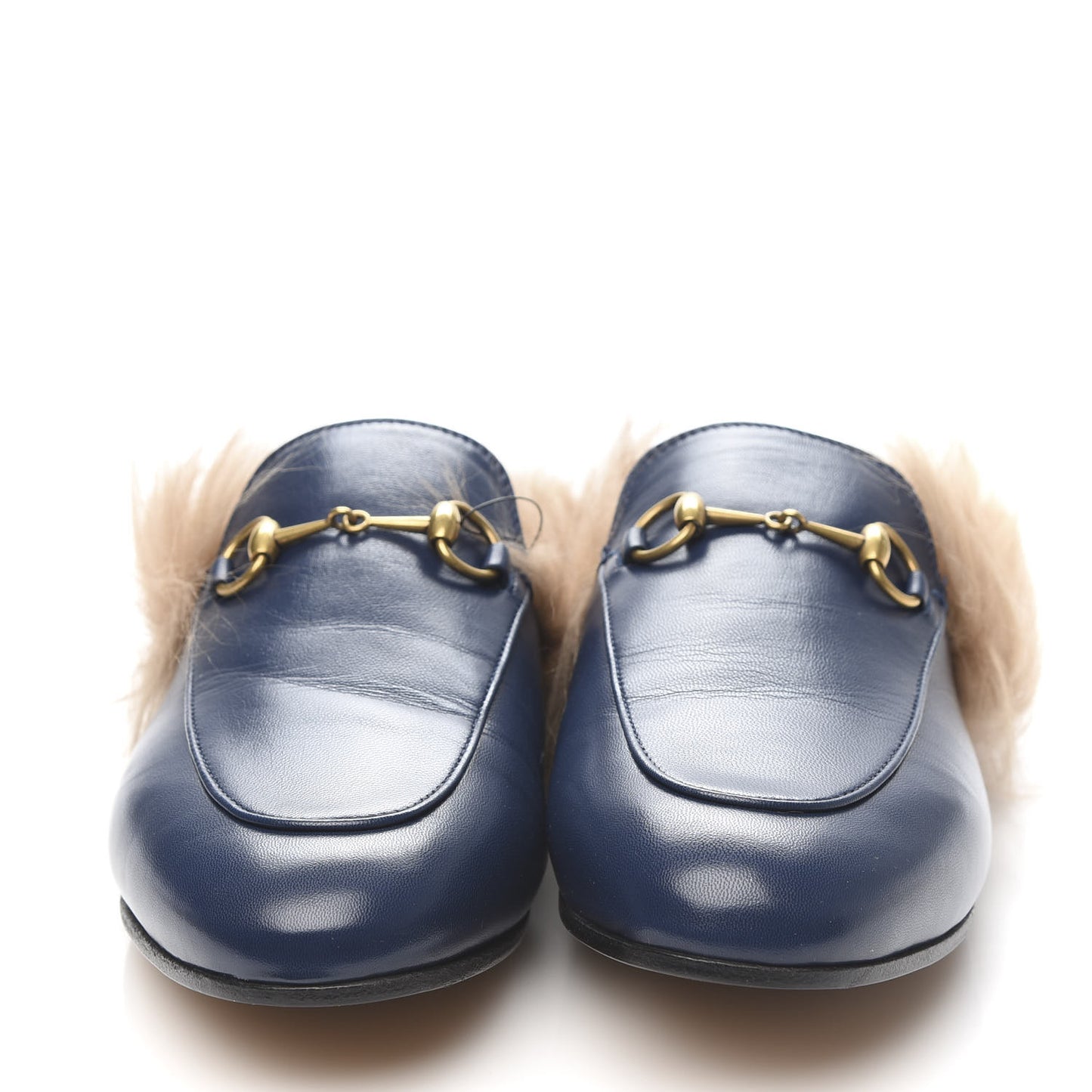 Malaga Kid Fur Womens Princetown Slippers 39 Blue Agata