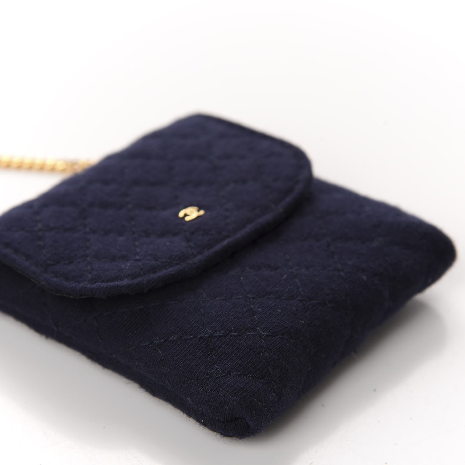 Chanel Jersey Quilted Micro Flap Bag Navy 6 of 9