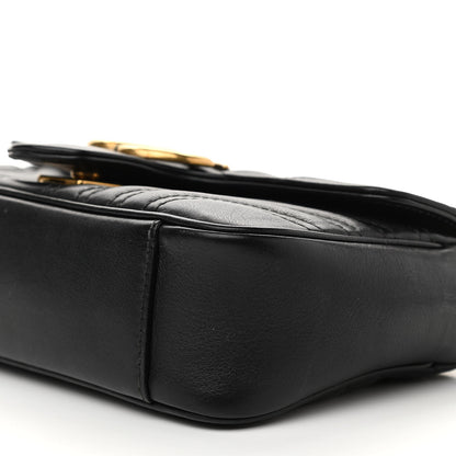 Gucci Calfskin Matelasse Mini GG Marmont Shoulder Bag Black 10 of 10