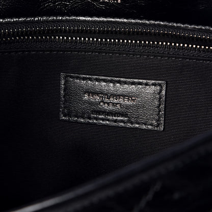 Saint Laurent Crinkled Calfskin Matelasse Monogram Medium Niki Chain Satchel Black 6 of 10