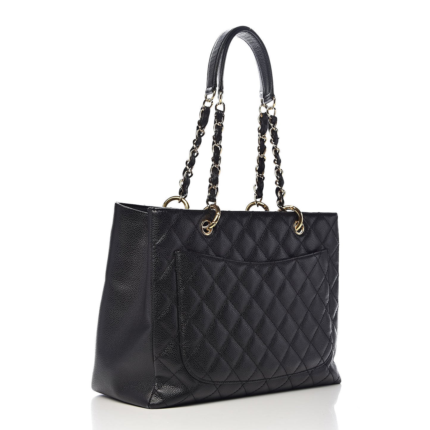 Caviar Quilted Grand Shopping Tote GST Black