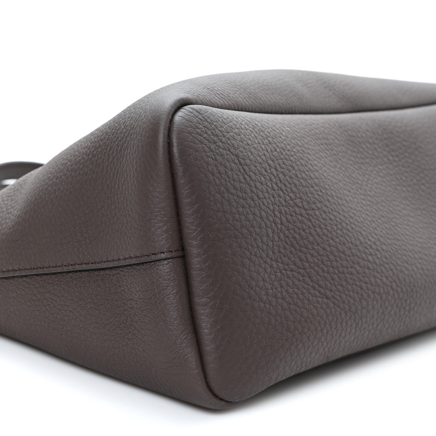 The Row Grained Calfskin Marcel Slouchy Top Handle Bag Deep Brown 9 of 10
