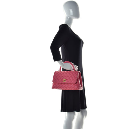 Chanel Caviar Quilted Small Coco Handle Flap Pink 4 of 15