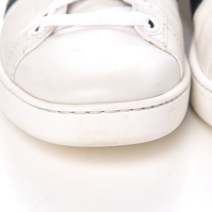 Gucci Calfskin Ayers Bee Embroidered Womens Ace Sneakers 37 White Green 13 of 17