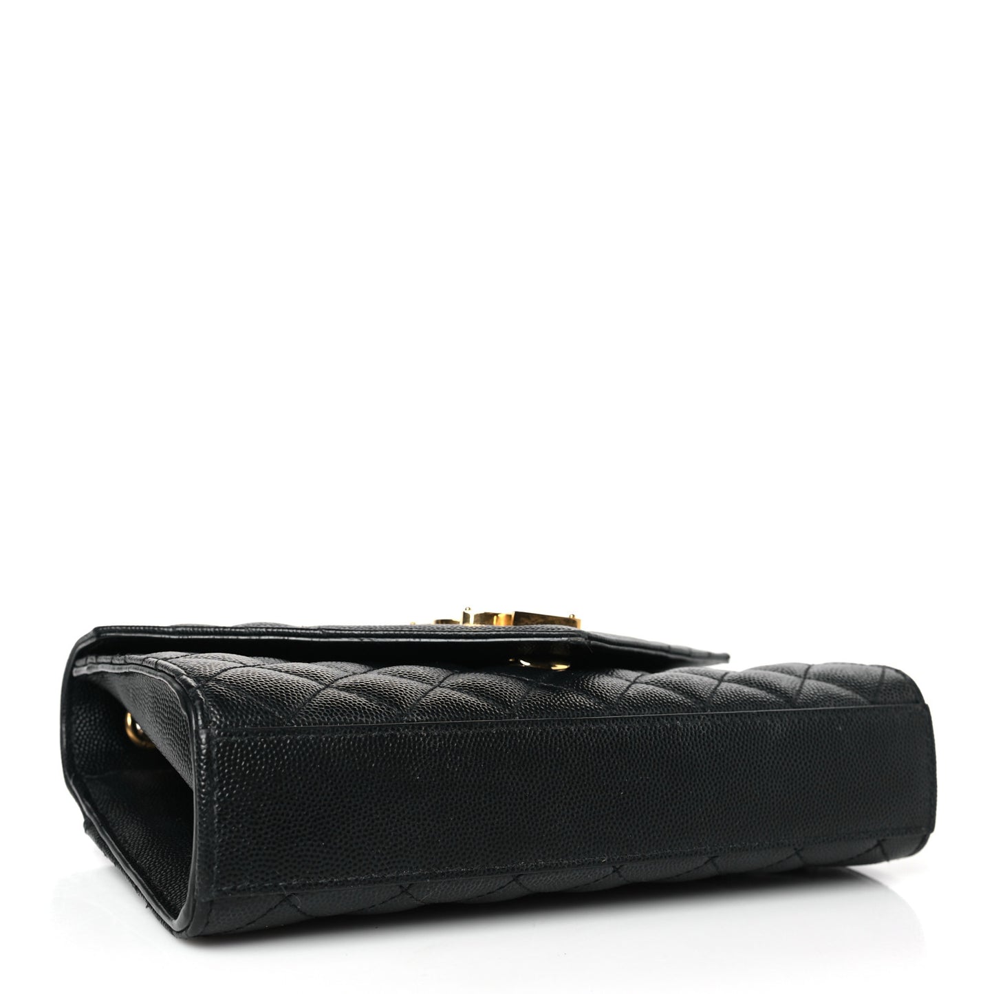 Grain De Poudre Textured Mixed Matelasse Triquilt Small Monogram Satchel Black