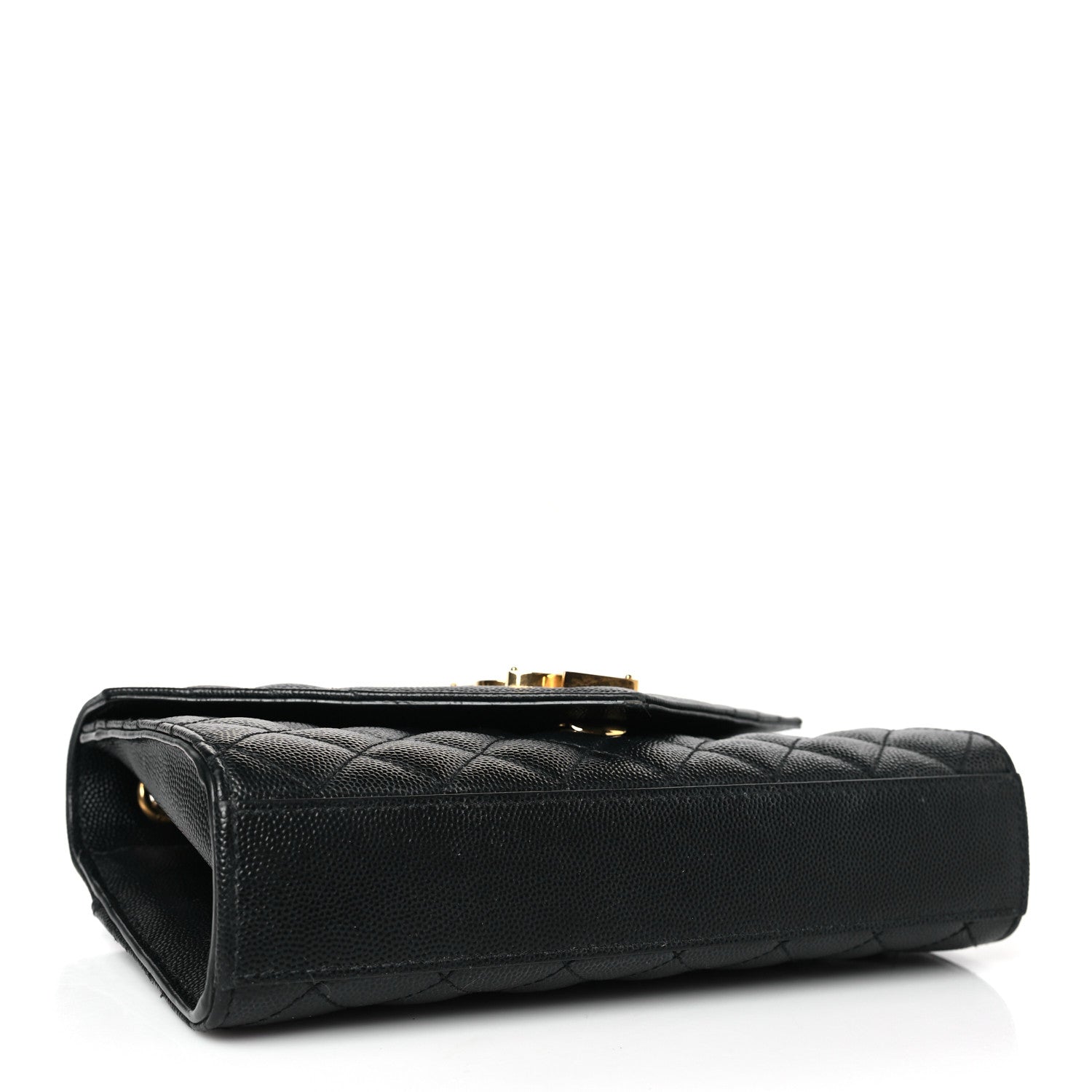 Saint Laurent Grain De Poudre Textured Mixed Matelasse Triquilt Small Monogram Satchel Black 4 of 14