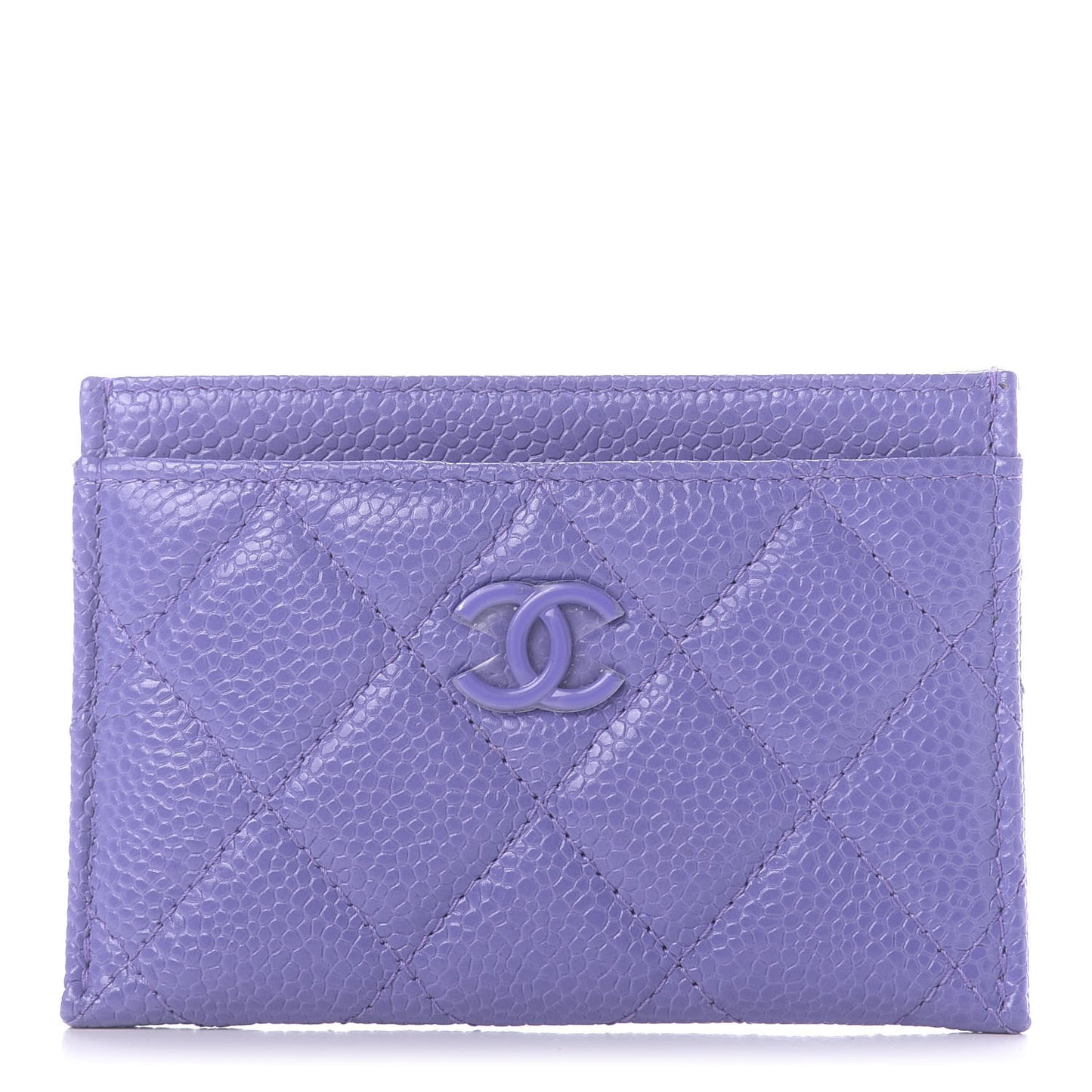 Caviar Quilted Incognito Card Holder Purple
