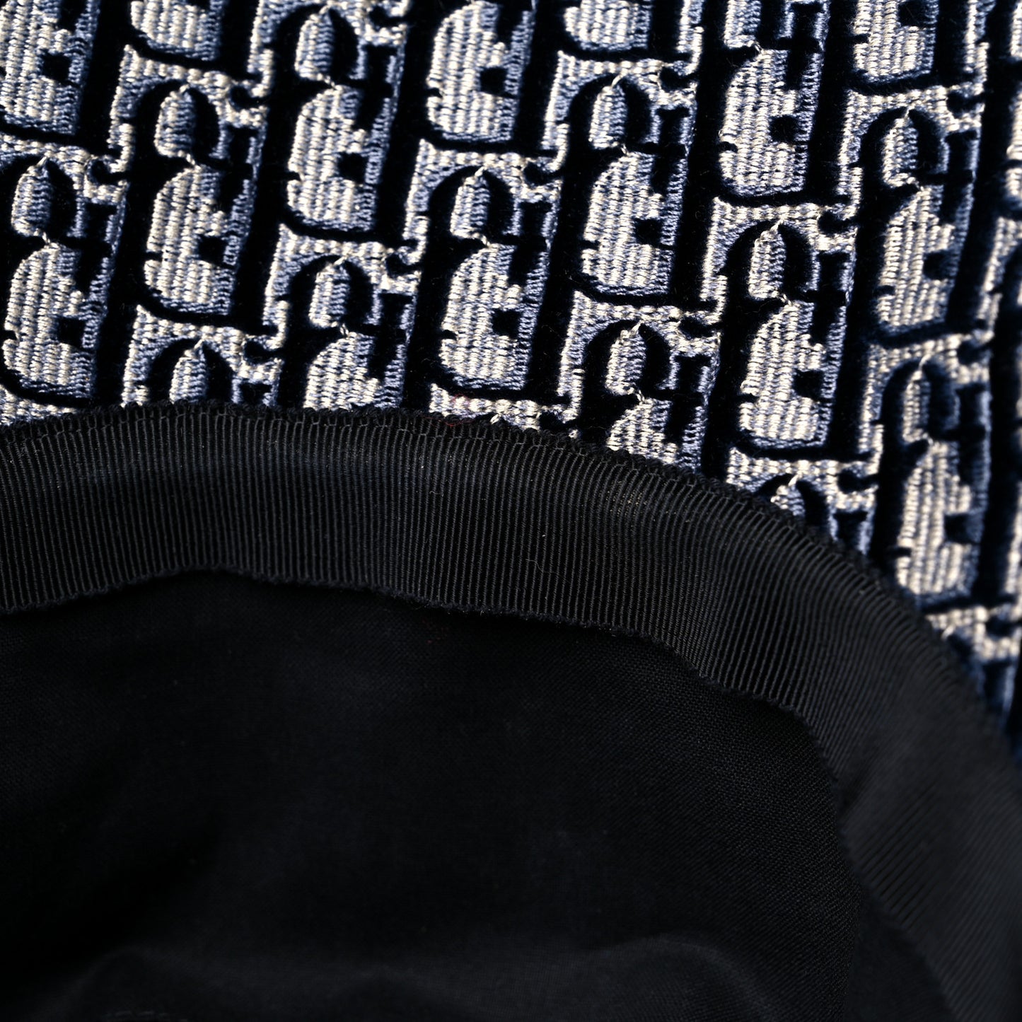 Velvet Oblique Large Brim Bucket Hat 58 Bleu Marine