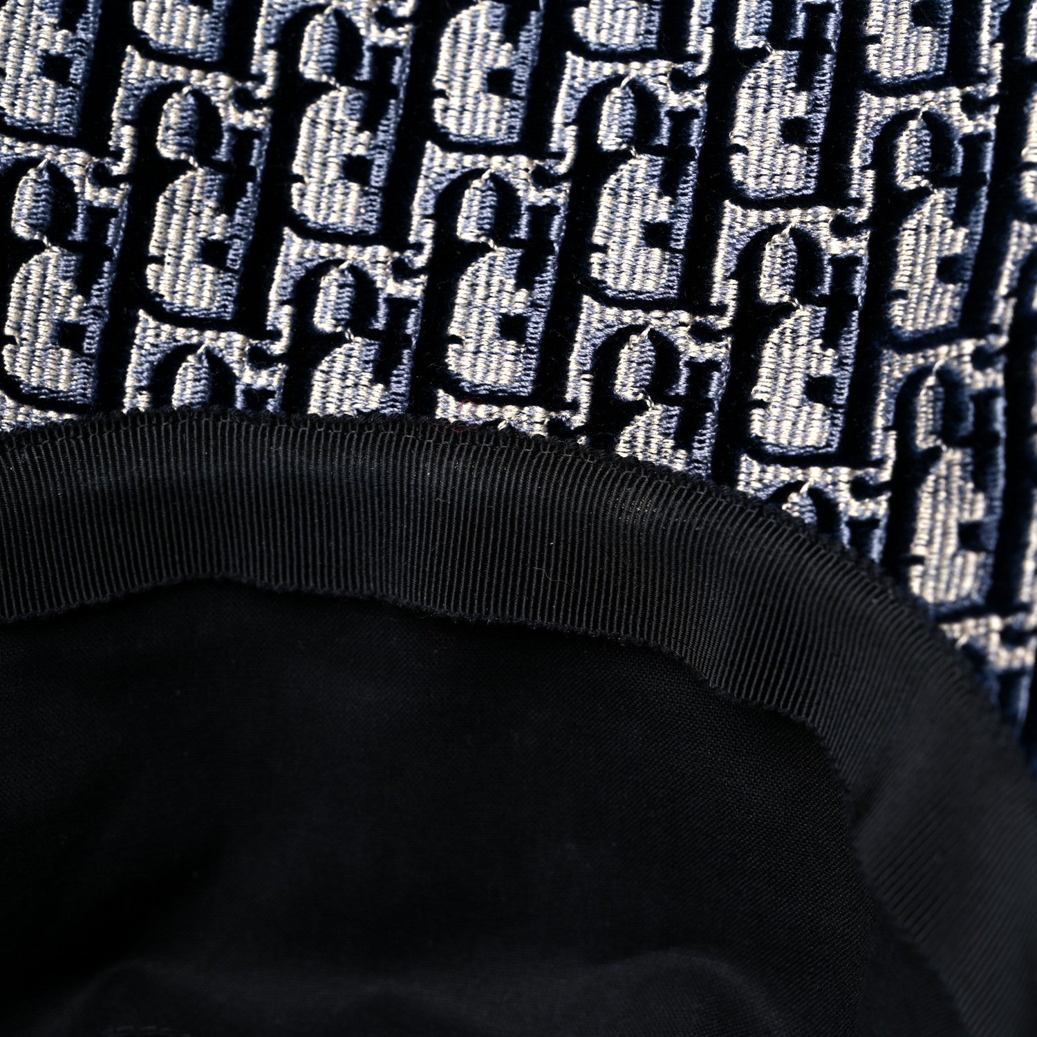 Christian Dior Velvet Oblique Large Brim Bucket Hat 58 Bleu Marine 8 of 9