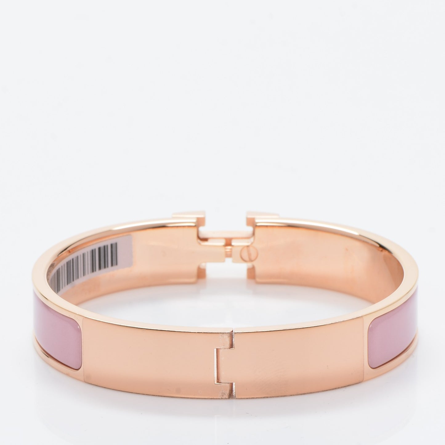 Enamel Narrow Clic Clac H Bracelet GM Rose Nacarat
