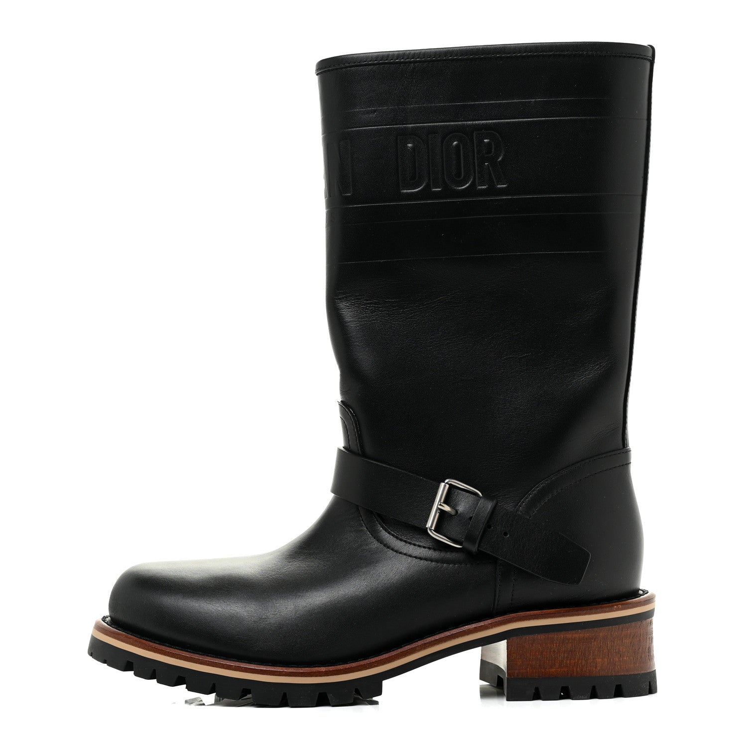 Christian Dior Calfskin Embossed Dior Quest 35mm Biker Boots 37 Black 1 of 11
