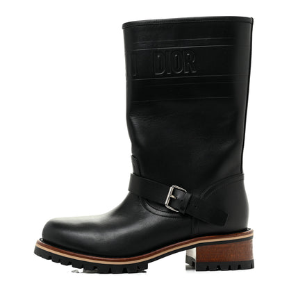 Christian Dior Calfskin Embossed Dior Quest 35mm Biker Boots 37 Black 1 of 11
