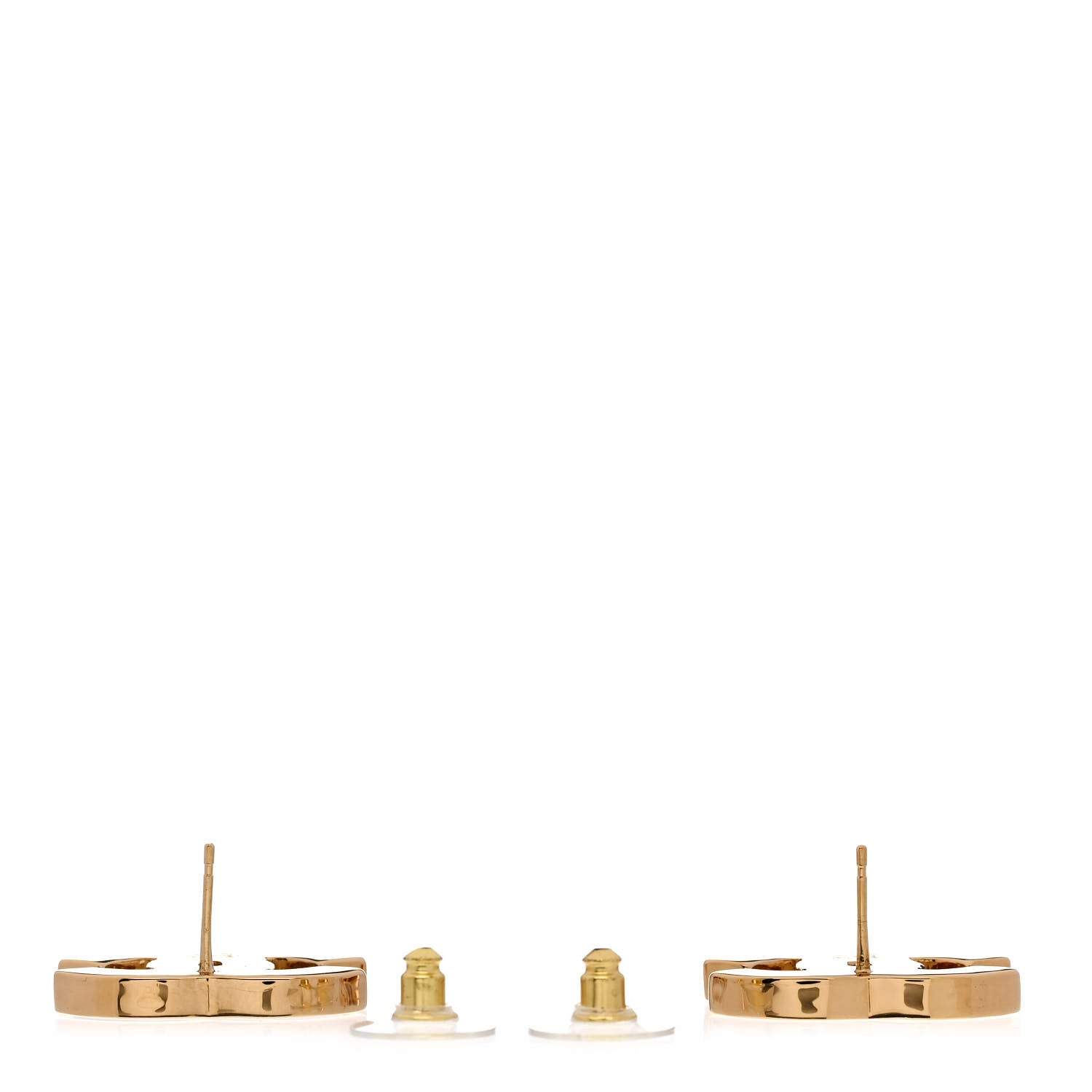 Chanel Metal Enamel CC Earrings Orange Multicolor 3 of 5
