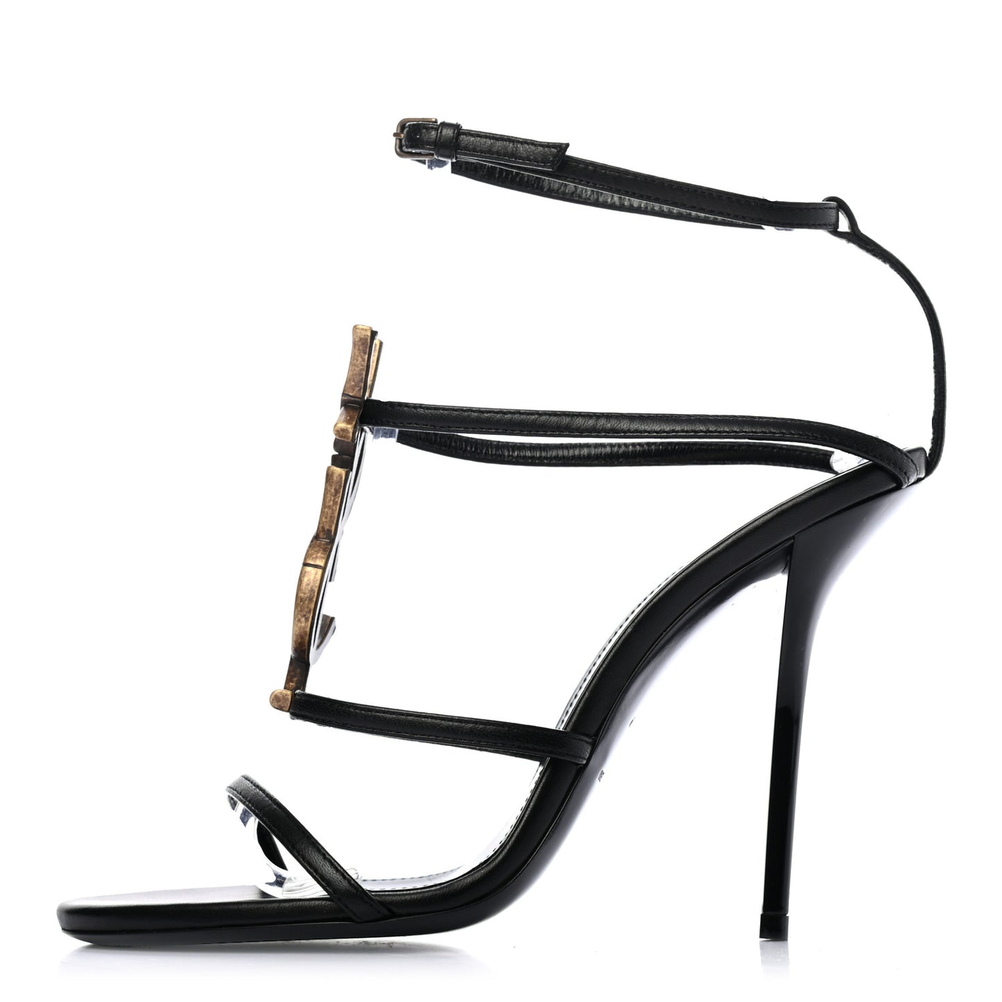 Sheepskin Cassandra Bamboo Logo 110 Ankle Strap Sandals 38 Black