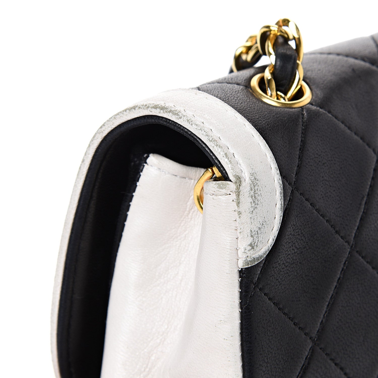 Chanel Lambskin Quilted Single Flap White Black 13 of 18