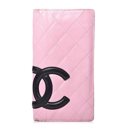 Chanel Calfskin Quilted Cambon Yen Wallet Pink 1 of 16