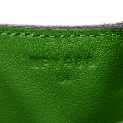 Hermes Taurillon Clemence Mini Lindy 20 Vert Yucca 7 of 12
