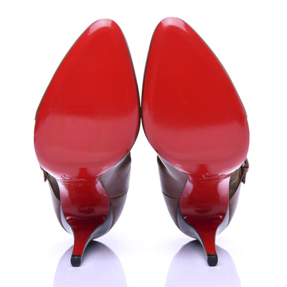 Christian Louboutin Calfskin Cuoio Veau Velours Canassone 100 Booties 40.5 Cognac Bronze 5 of 9