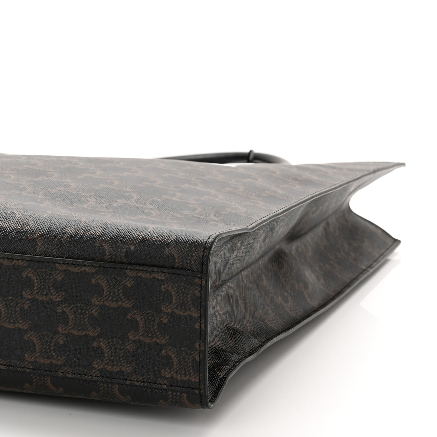 Triomphe Canvas Calfskin Large Vertical Cabas Black