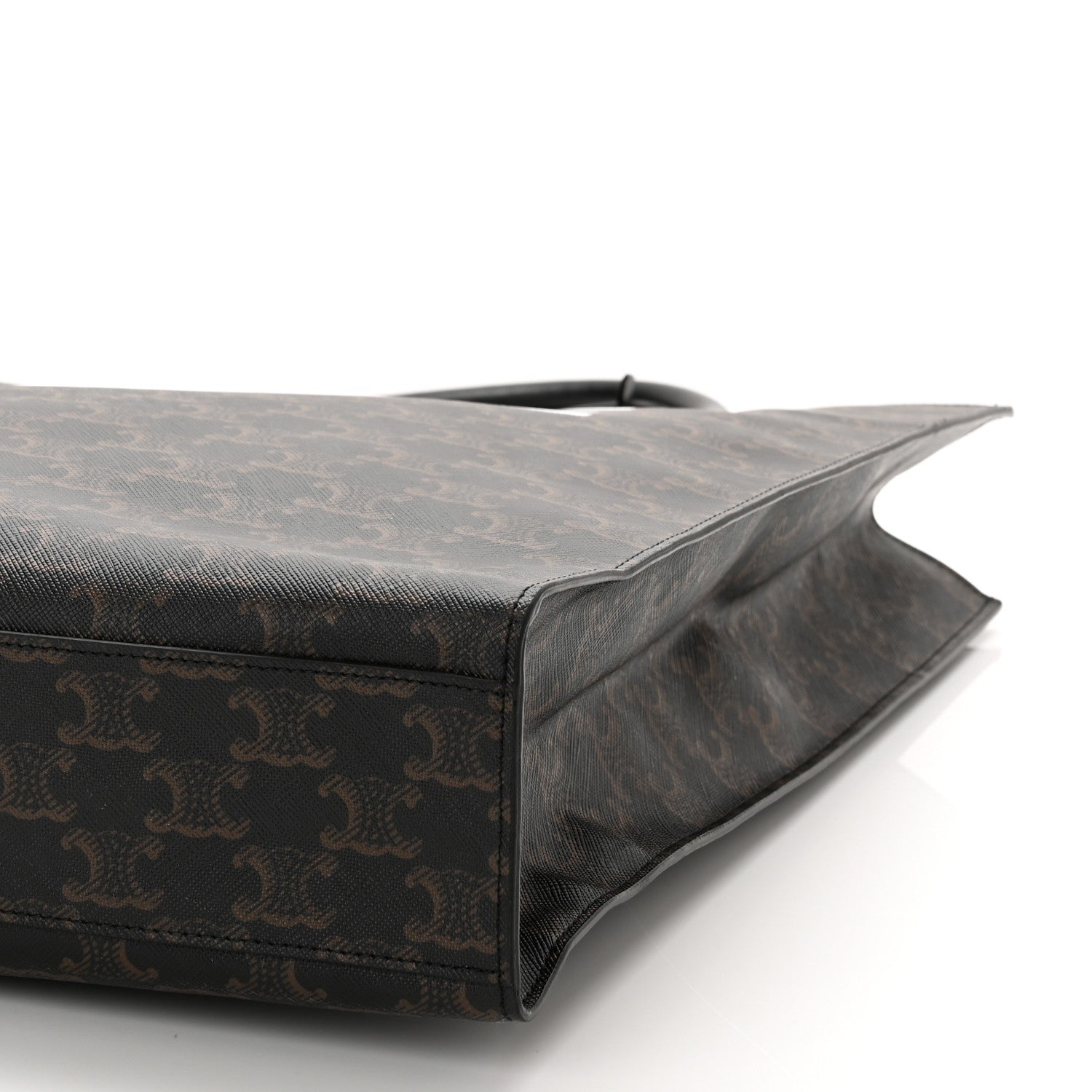 Celine Triomphe Canvas Calfskin Large Vertical Cabas Black 10 of 10