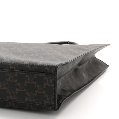Celine Triomphe Canvas Calfskin Large Vertical Cabas Black 10 of 10