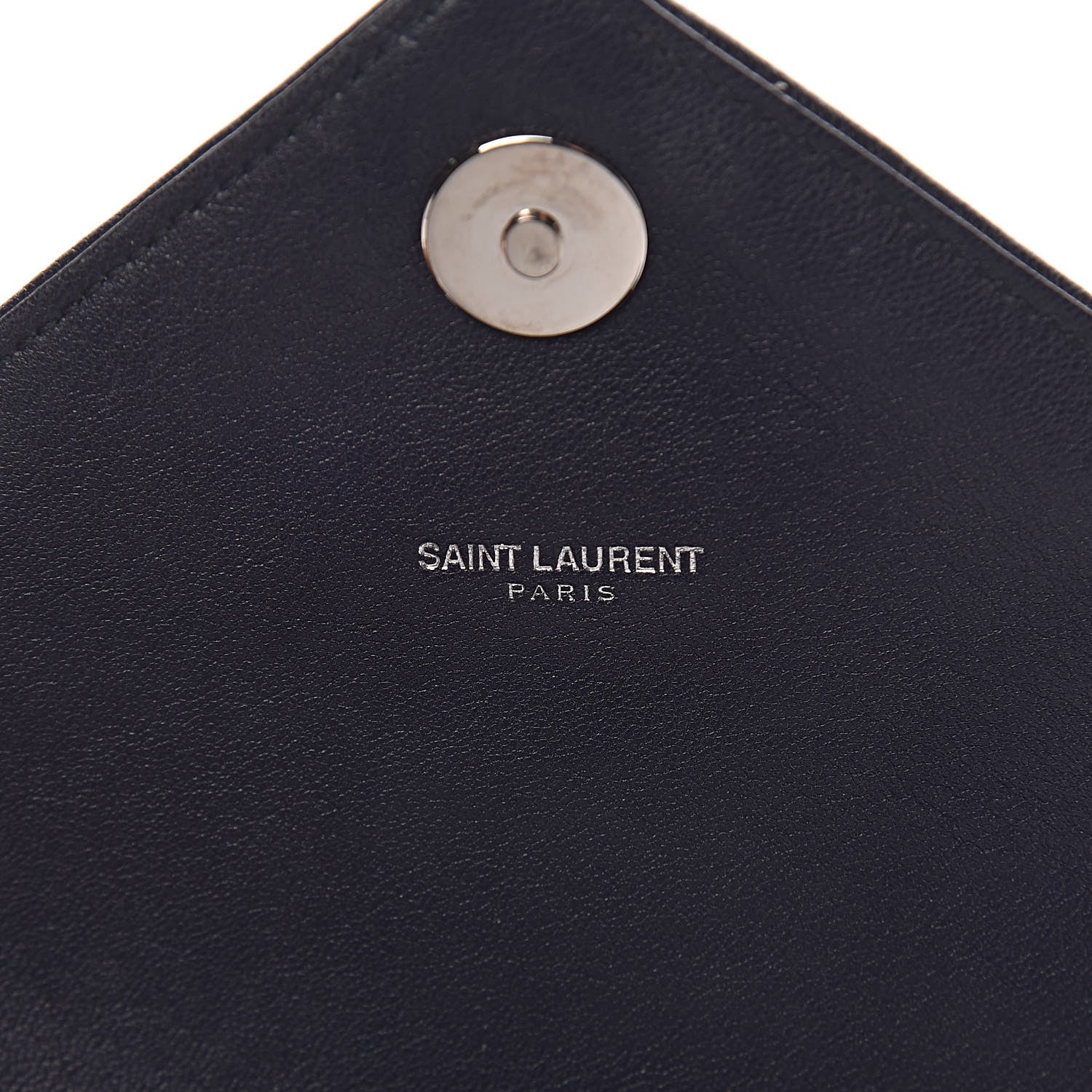 Saint Laurent Sheepskin Matelasse Chevron Monogram Medium College Bag Deep Marine 8 of 15