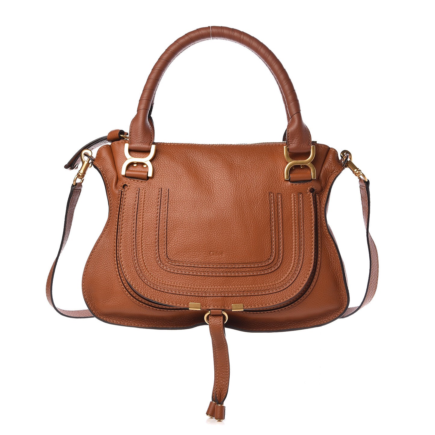 Calfskin Medium Marcie Satchel Tan