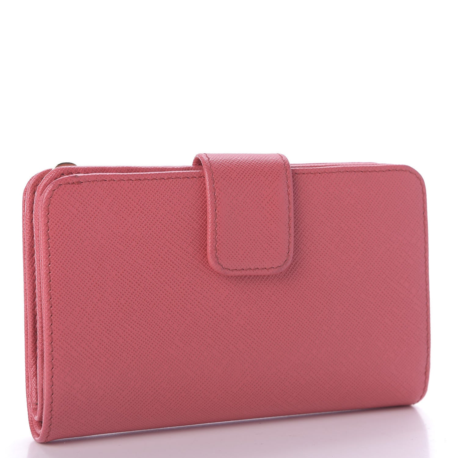 Prada Saffiano Compact Wallet Fragola 3 of 8